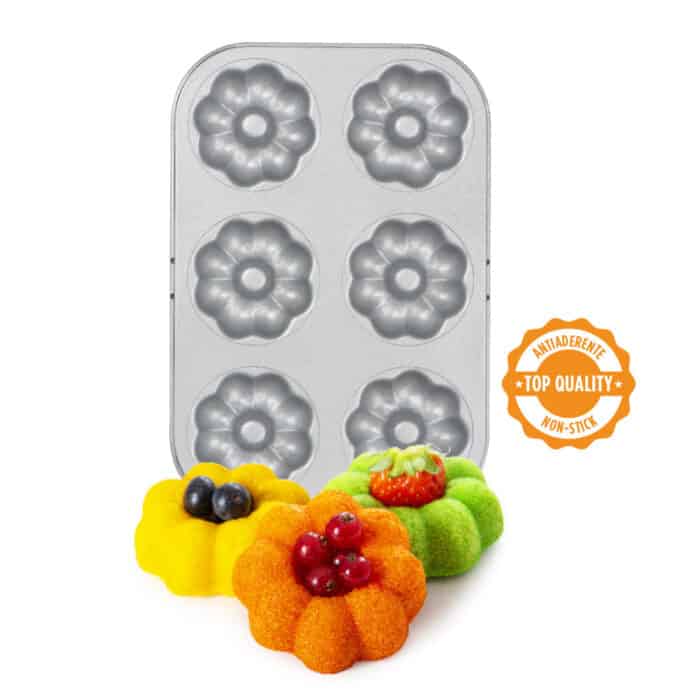 Moule Antiadhésif Donut Fleur 6 Cavités Ø 7,5 Cm – Image 3