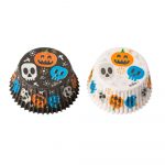 Paquet 36 caissettes cupcakes Halloween Crâne