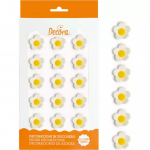 Décors fleurs sucre blanches x15