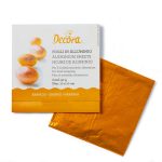 Paquet 150 feuilles aluminium orange 100 x 100 MM