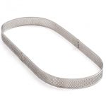 FORME OVALE EN ACIER INOXYDABLE MICRO-PERFORE' 29 X 12  X 3,5H CM