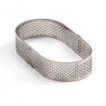 FORME OVALE EN ACIER INOXYDABLE MICRO-PERFORE' 10 X 6 X  2 H CM