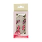 Décors en sucre roses avec feuilles SET/16