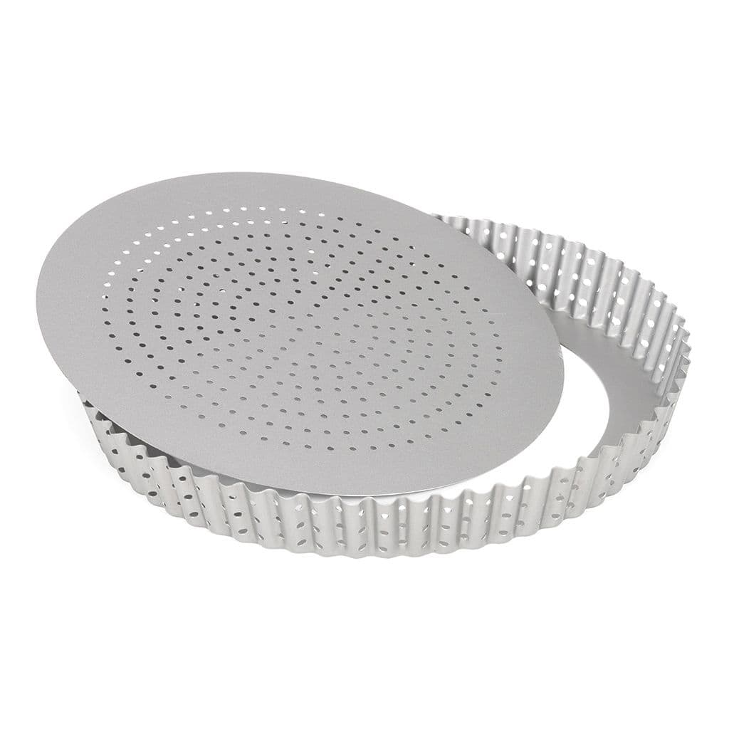 10000_P03573_1 Moule à quiche perforé silver top à fond amovible Ø 28 H 3,5 CM – Image 1