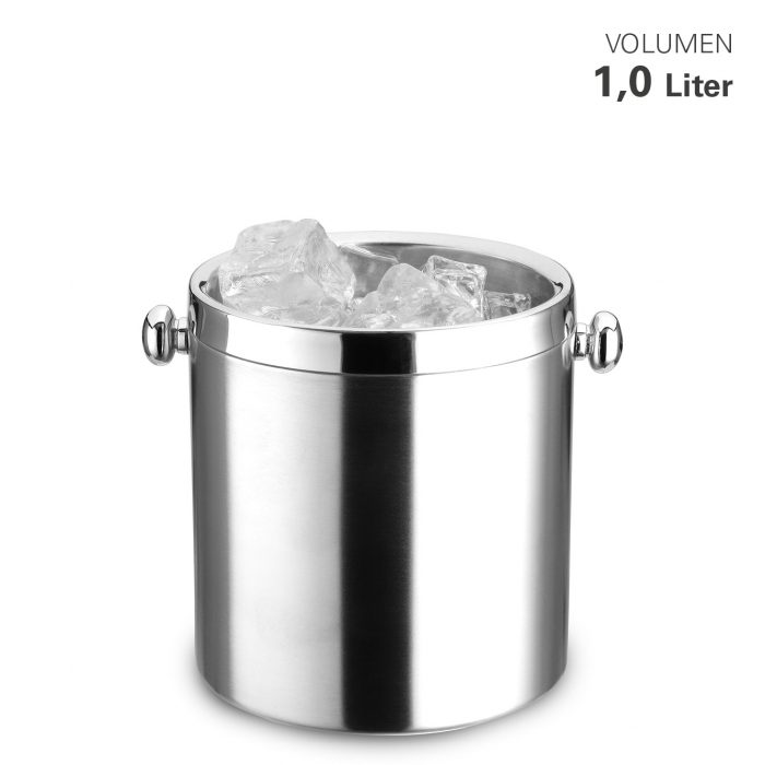 Seau à glaçons inox double parois avec pince à glaçons 1l – Image 3
