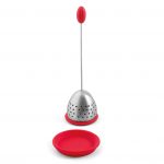 Boule à thé silicone/inox rouge