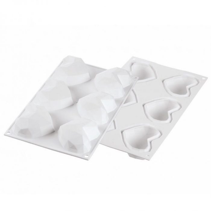 Moule silicone 6 cœurs origami 6x110ml – Image 2