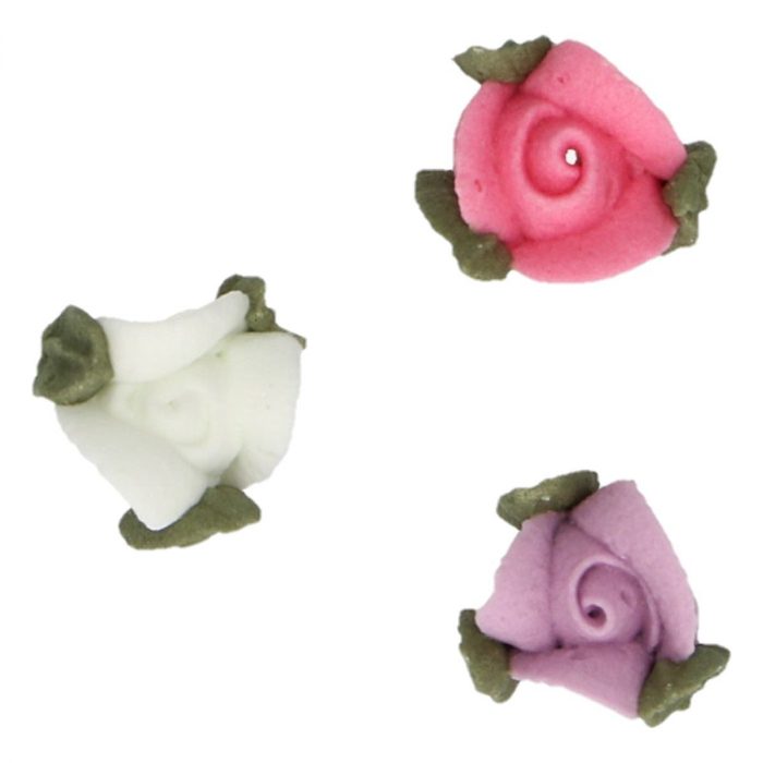 Décors en sucre roses avec feuilles SET/16 – Image 2