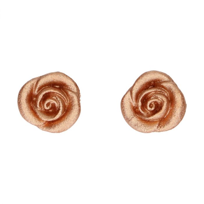 Décoration en pâte d'amande roses bronze x6 – Image 2