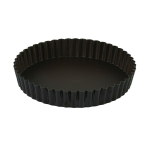 Tourtière ronde cannelée haute - antiadhérente - fond fixe - Ø260/240 mm h35 mm