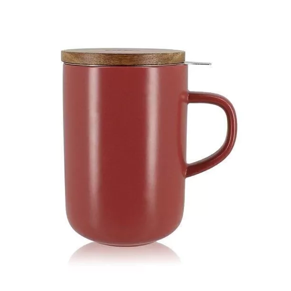 2980312-47dfeb52727e5b Tisanière JULIET Bordeaux en grès et couvercle en acacia 475ml – Image 1