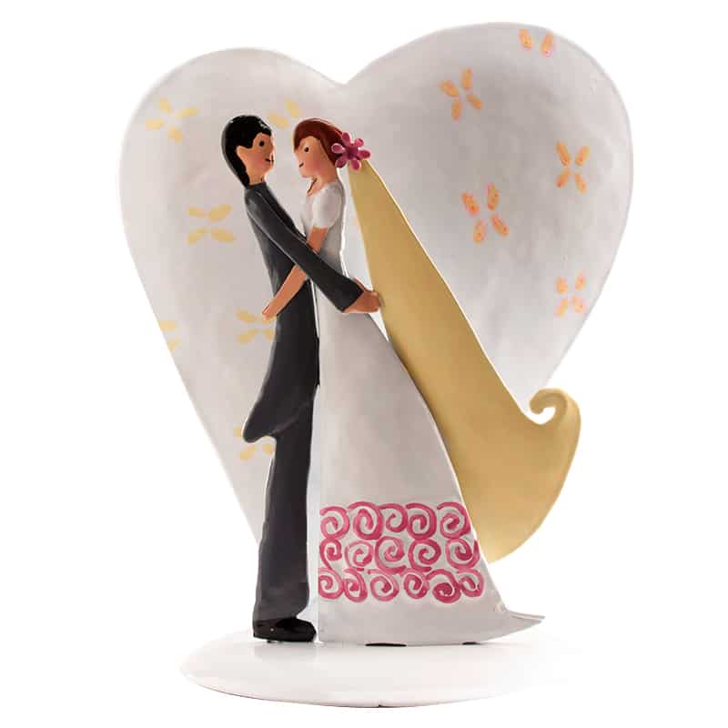 305057-PAREJA-BODA-METAL-CORAZON-18CM_4.jpg Figurine métal Mariés coeur 18cm – Image 1