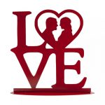 Figurine métal Love rouge