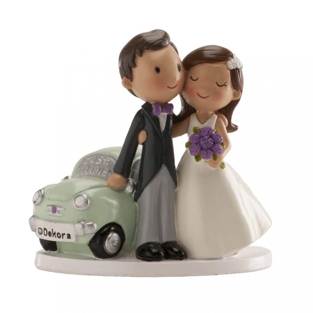 305072-PAREJA-BODA-COCHE-JUST-MARRIED-12CM_1.jpg Figurine Mariés Voiture – Image 1