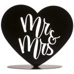 Figurine métal Mr&Mrs coeur Noir