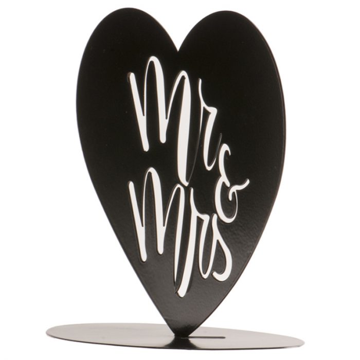 Figurine métal Mr&Mrs coeur Noir – Image 3