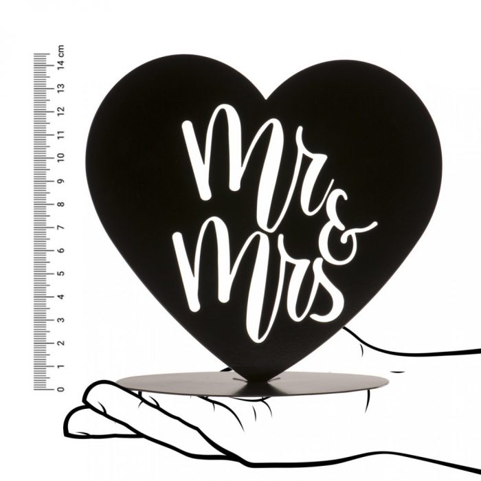 Figurine métal Mr&Mrs coeur Noir – Image 2