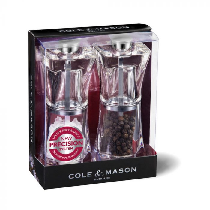 Coffret moulins sel et poivre Crystal 125 mm – Image 2