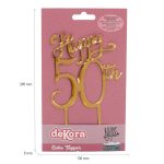 Cake topper acrylique miroir or 50 ans 16 x 10 Cm – Image 2