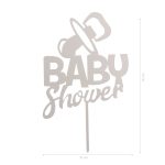 Cake topper acrylique miroir argent Baby Shower 16 x 10 Cm – Image 3