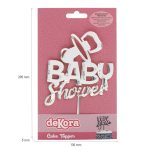 Cake topper acrylique miroir argent Baby Shower 16 x 10 Cm – Image 2