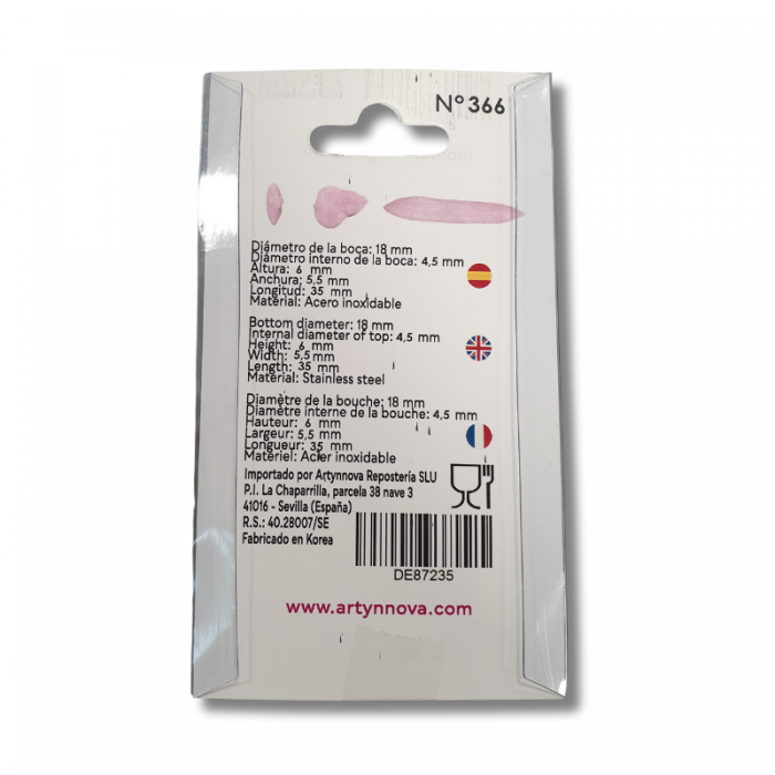 Douille inox feuille base Ø18MM buse 6 x 5,5 MM #366 – Image 3