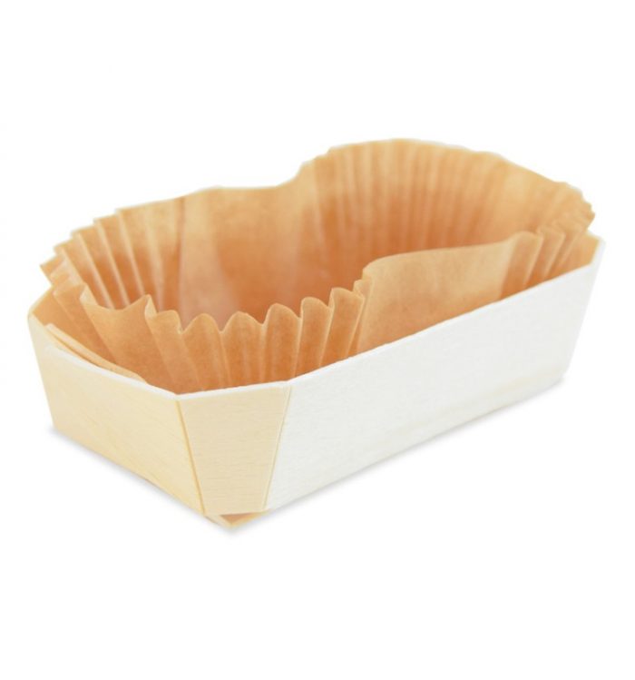 4 mini-moules cakes 12 cm bois + 8 caissettes sulfurisées de cuisson – Image 5