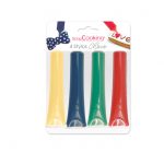 4 stylos goût choco rouge, vert, jaune, bleu