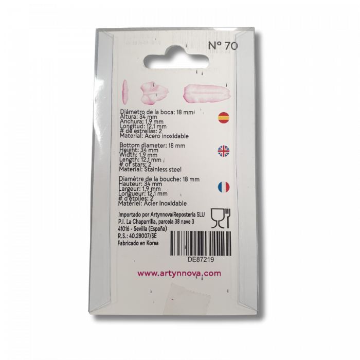 Douille inox feuille Ø18MM buse 1,9x12,1 MM #70 – Image 3