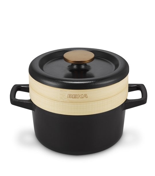 Beka_Nori_Dutchoven_Steamer_20cm_PS_MAIN_02_HR Cocotte en Fonte et 2 Paniers Vapeur Nori – Image 1