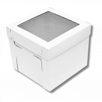 Boite pâtissière blanche à fenêtre 200 x 200 H 150