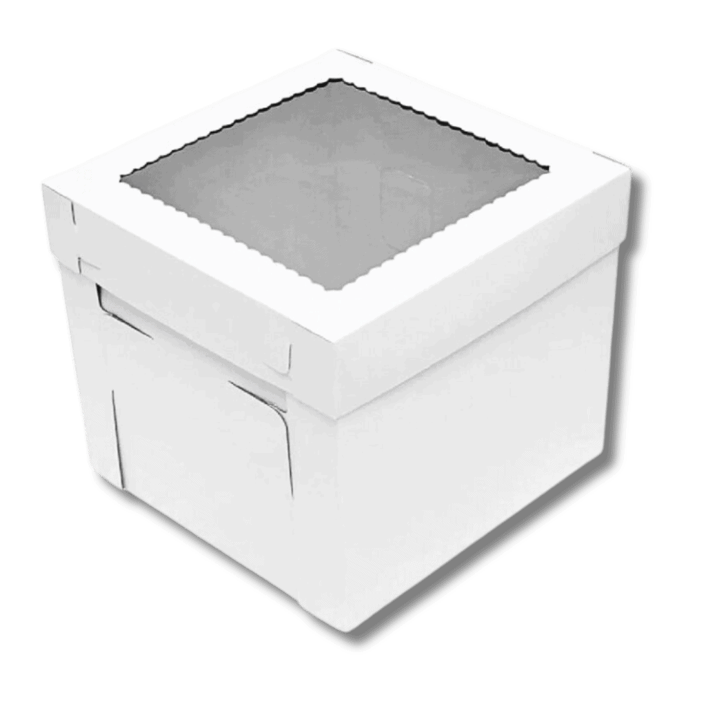 Boite pâtissière blanche à fenêtre Boite pâtissière blanche à fenêtre 200 x 200 H 150 – Image 1