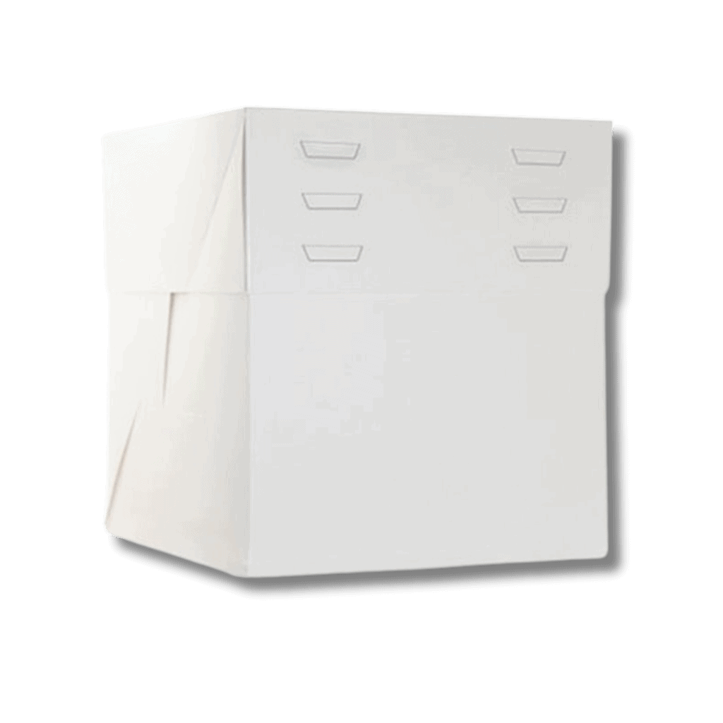 Boite pâtissière blanche réglable Boite pâtissière blanche réglable 400 x 300 H 200 à 300 MM – Image 1