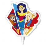 Bougie 2D super héros girls 7,5 cm