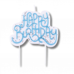 Bougies Birthday Candle Bleu pailleté – Image 2