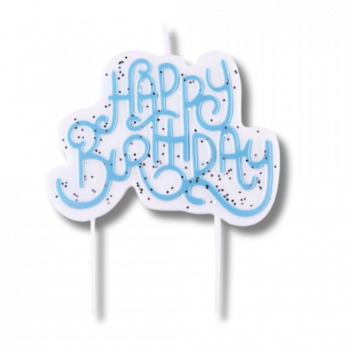 Bougies Birthday Candle Bleu pailleté – Image 2