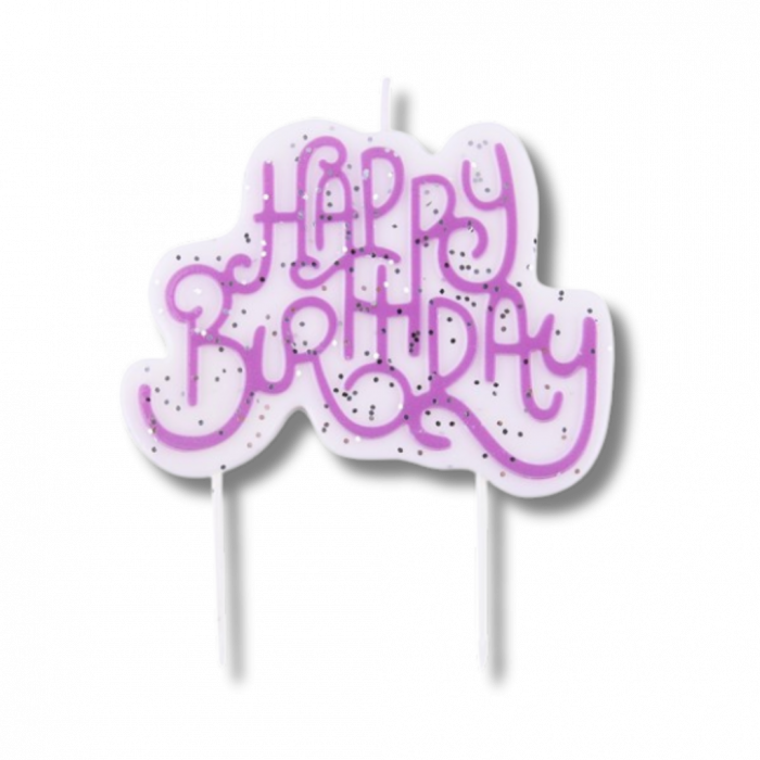 Bougies Birthday Candle Rose pailleté – Image 2