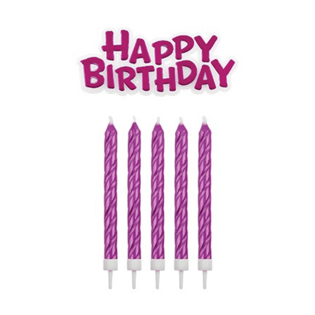Bougies Happy Birthday Rose Bougies Happy Birthday Rose – Image 1