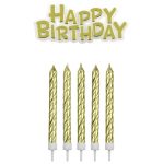 Bougies Happy Birthday Or