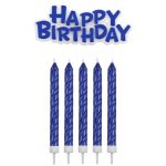 Bougies Happy Birthday Bleu