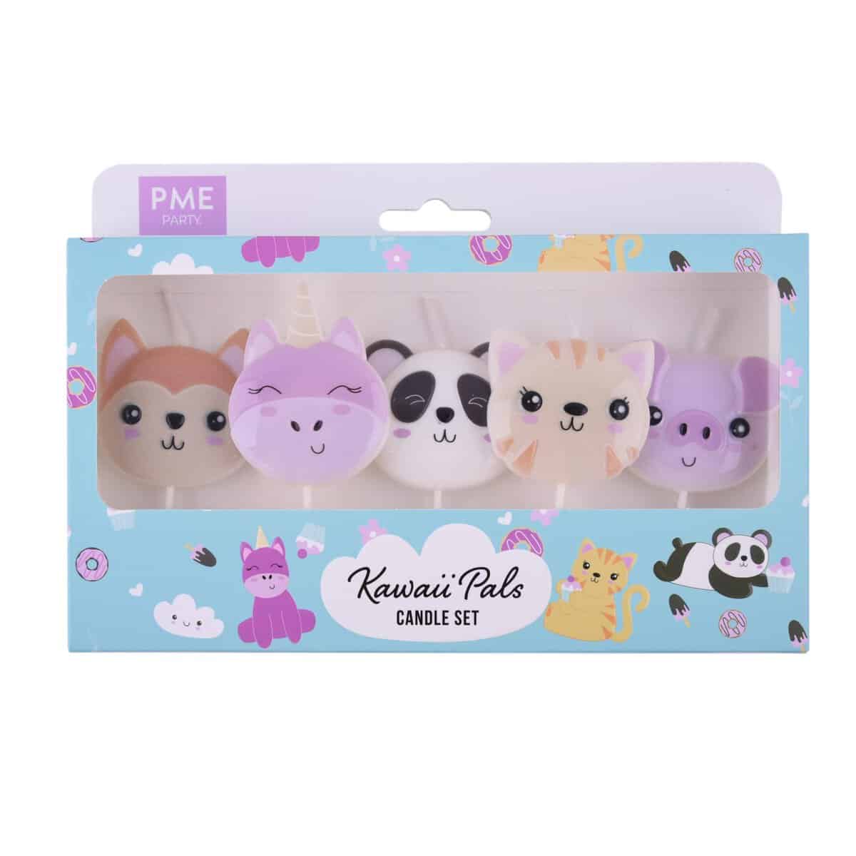 CA154 - Kawaii Pals cake - packaging front Bougie kawaii set/5 – Image 1