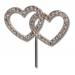 Cake topper Coeurs Diamants Enlacés