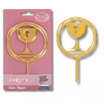 Cake topper acrylique miroir or communion 16,5 x 9,9 CM