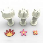 Mini emporte-pièces à piston Fleurs set/3