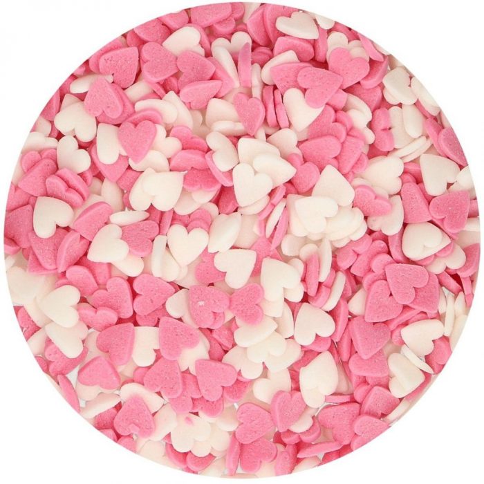 Sprinkles cœur blanc et rose 60g – Image 2