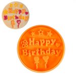 Emporte-pièces à piston Joyeux anniversaire ø 6,5 cm orange