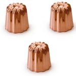 Moule à canelés bordelais cuivre étamés x3 Ø 5,5 CM