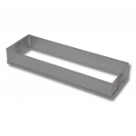 Rectangle perforée inox 28 x 10 H 3,5 CM