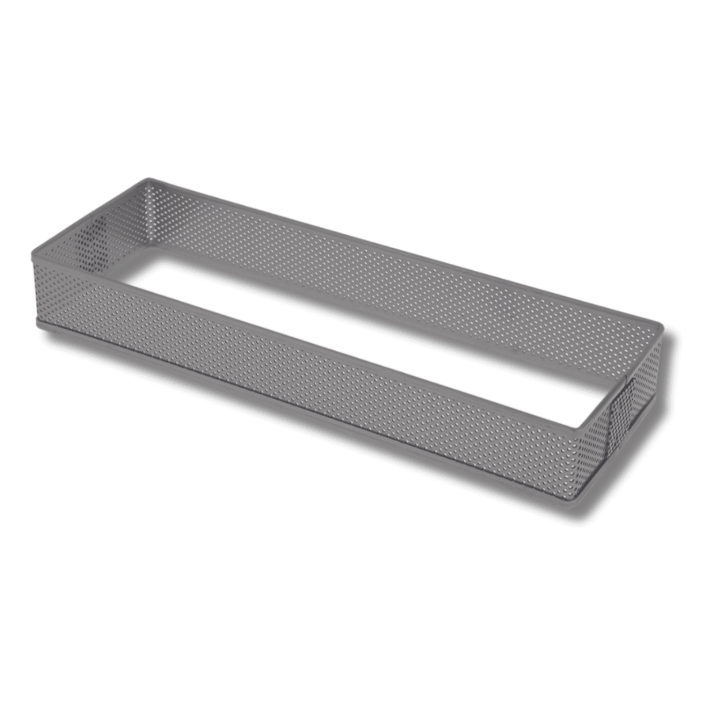 Rectangle perforée inox 28 x 10 H 3,5 CM Rectangle perforée inox 28 x 10 H 3,5 CM – Image 1