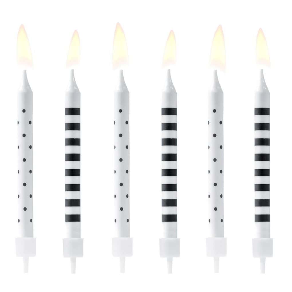 SCP-2_0_f3ab0c4f23e4af70d9bc5fe052c6ccb8.jpg Bougies moucheté et rayé noire x6 – Image 1